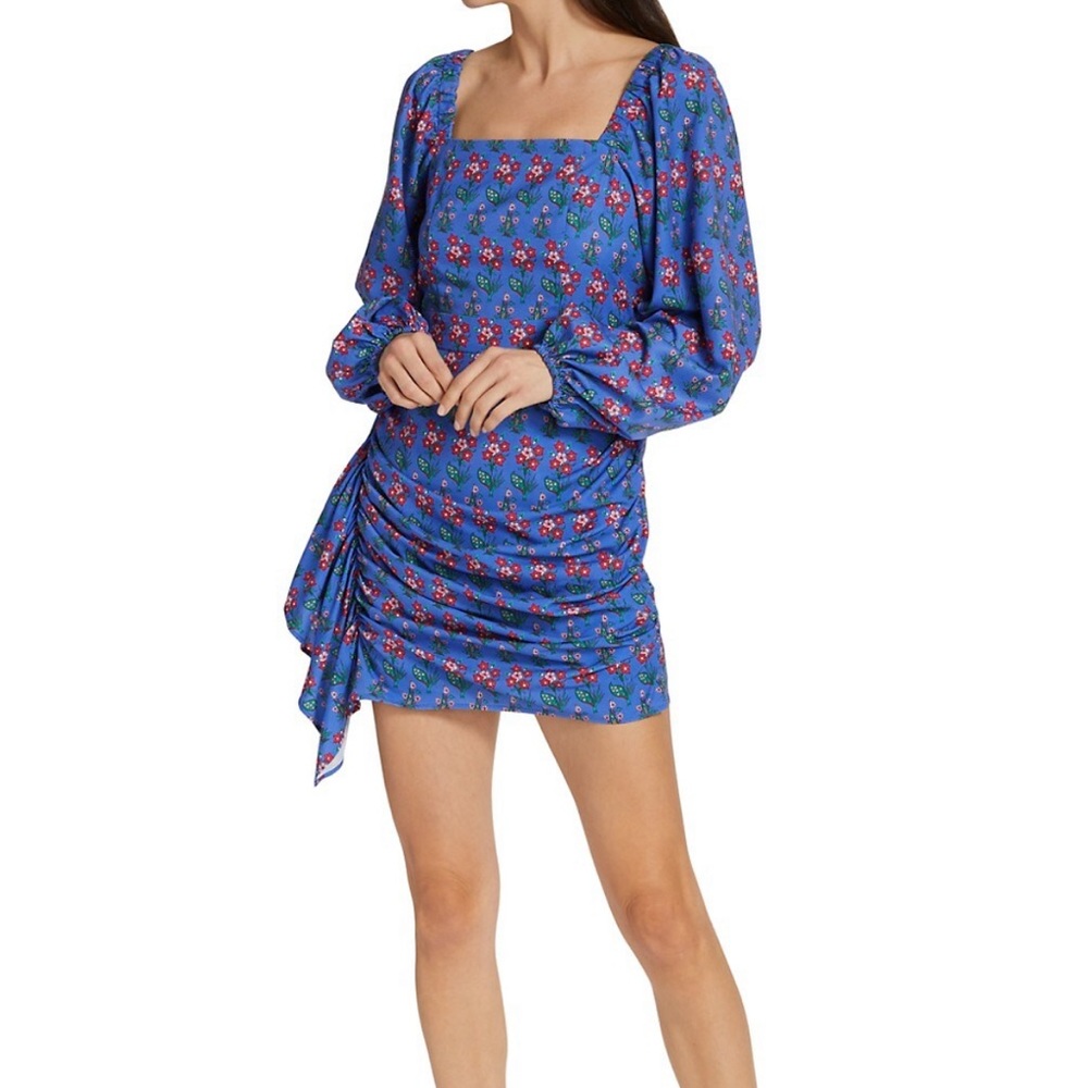 RHODE Mina Floral Print Mini Dress